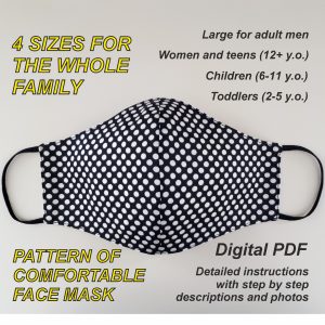 Easy face mask pattern 4 sizes