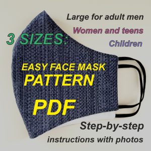 Face mask pattern pdf 3 sizes