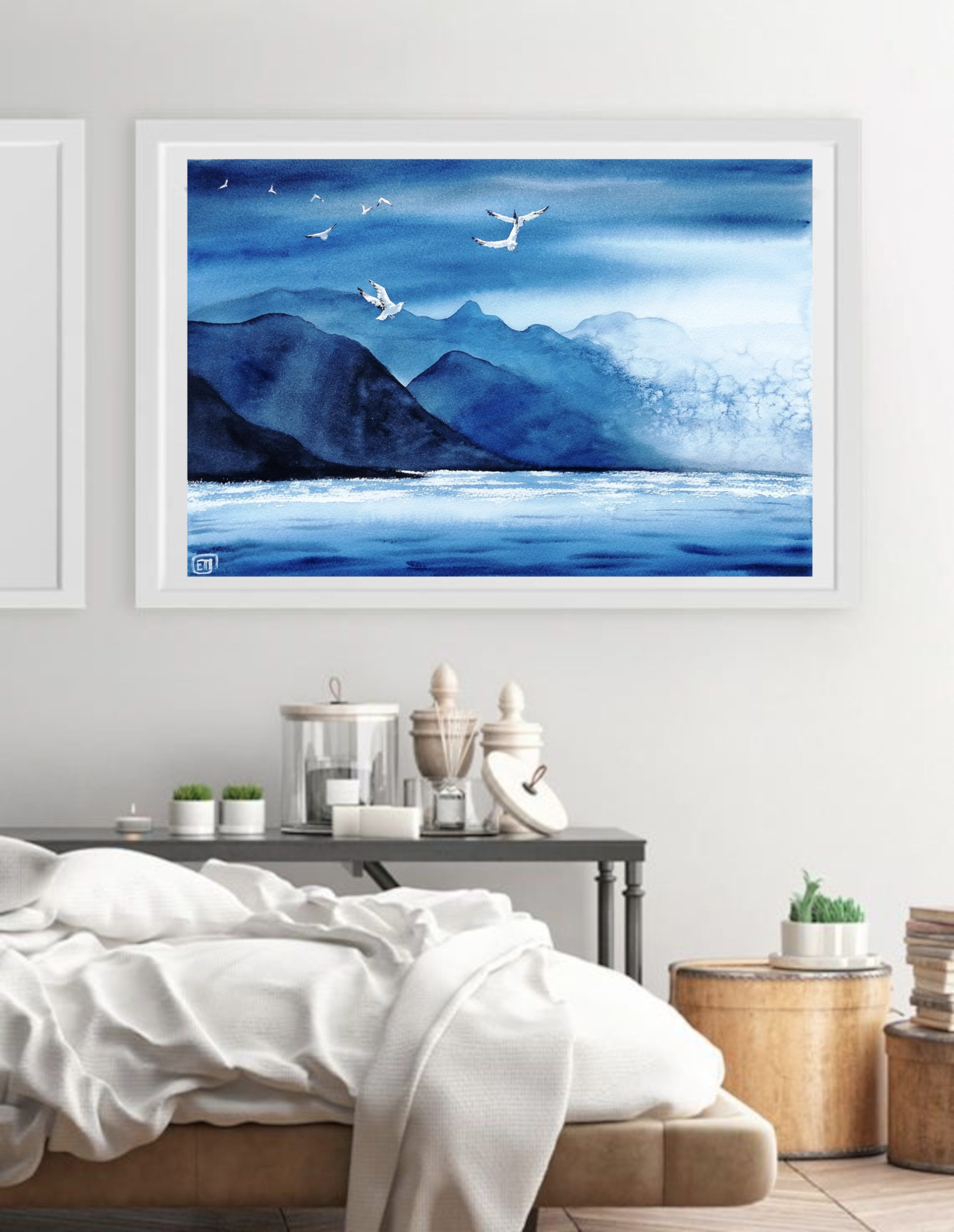 Abstract Art Mountain Painting Watercolor Best Wall Art