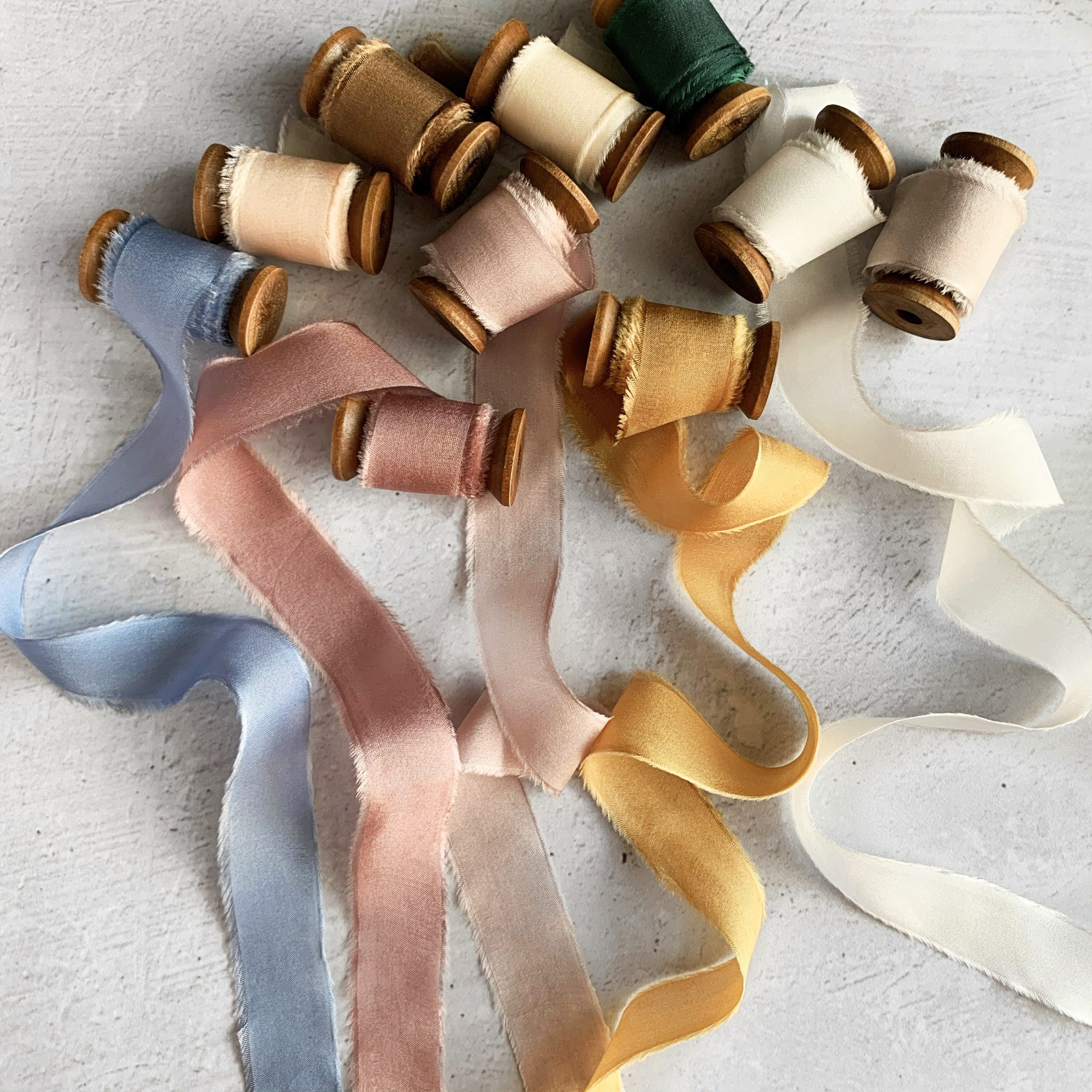 Silk Ribbon Hand-dyed Silk Ribbon Wedding invitation ribbon