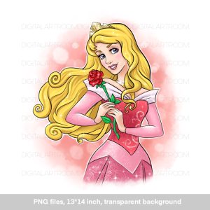 Sleeping beauty princess illustration, art print