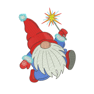 christmas gnome machine embroidery design