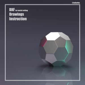 Steel Sheet Metal Drawings Plans Pattern Template Soccer Ball Project Sculpture (dxf, PDF)