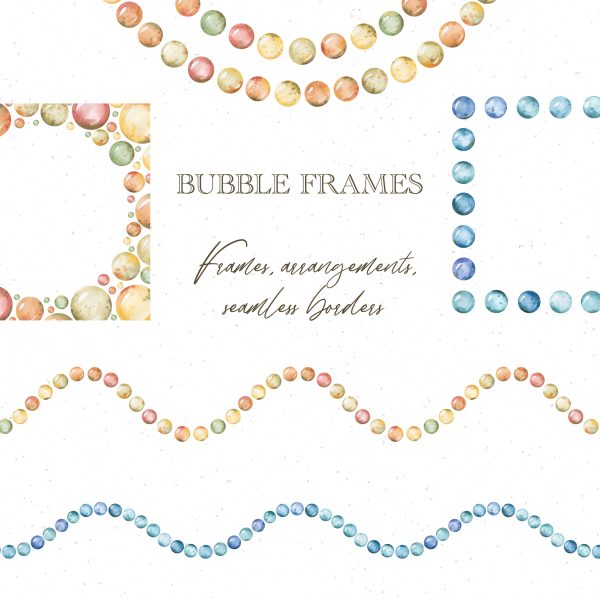 Borders with bubbles clip art