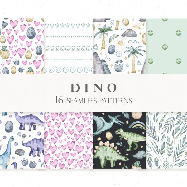 Watercolor seamless patterns