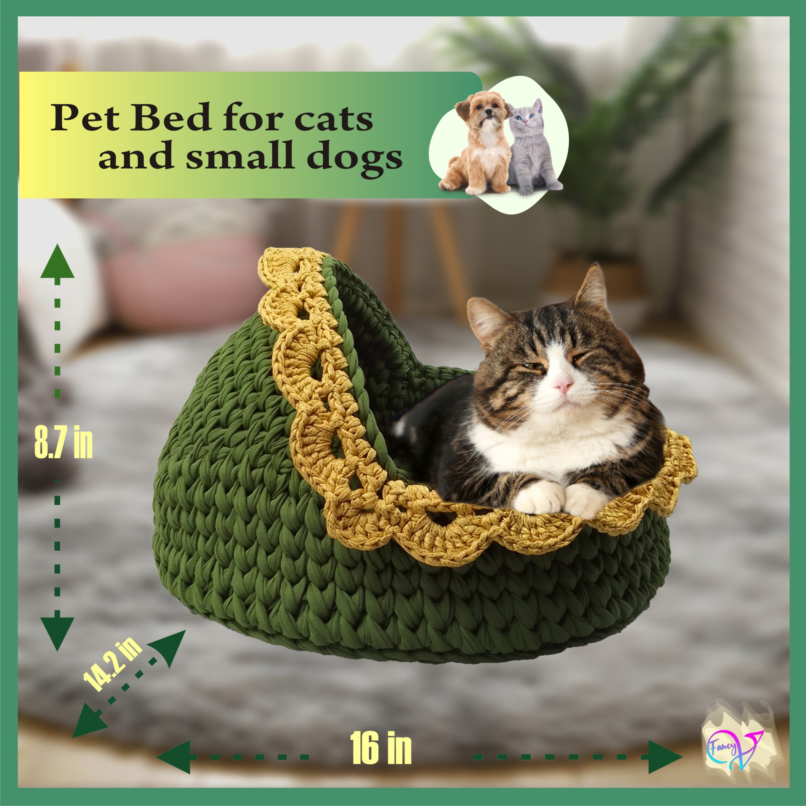 Wicker Dog Bed, Ecological Accessories for Pet, Natural Color of Wicker,  Dog Home, Cat Home, Comfy Pet Bed, Handmade Basket for Pets 