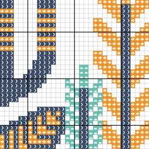 Flowers cross stitch pattern. Scandi Cross Stitch. P1412