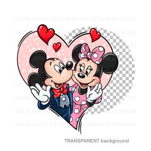 Two funny mouses, Mice in love, sublimation design