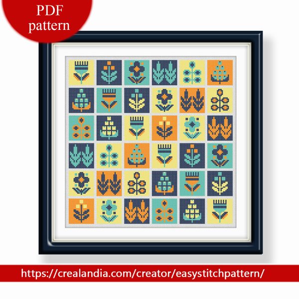 Abstract cross stitch pattern