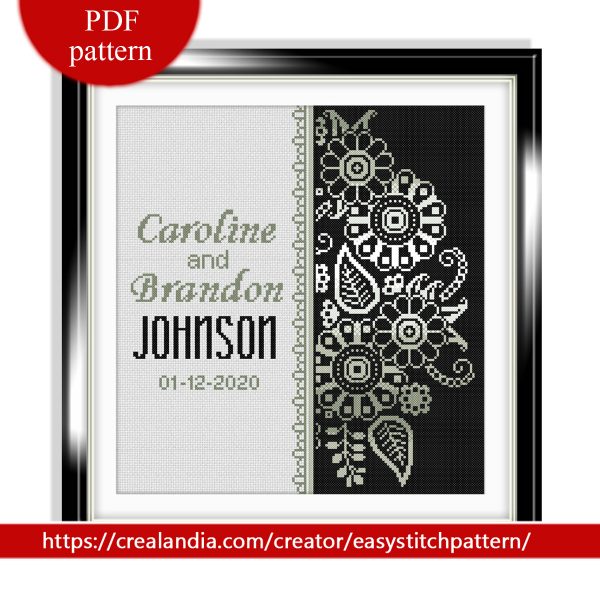 Flower border. Wedding cross stitch