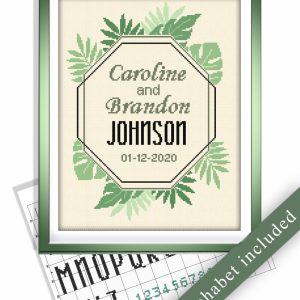 Wedding cross stitch pattern. DIY. Border Cross Stitch. P1474