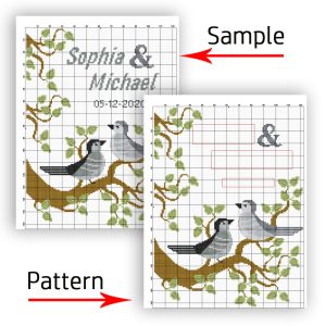 Cross Stitch pattern wedding. Anniversary Cross Stitch. DIY. P1615
