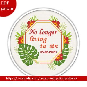 No Longer Living In Sin Cross Stitch pattern