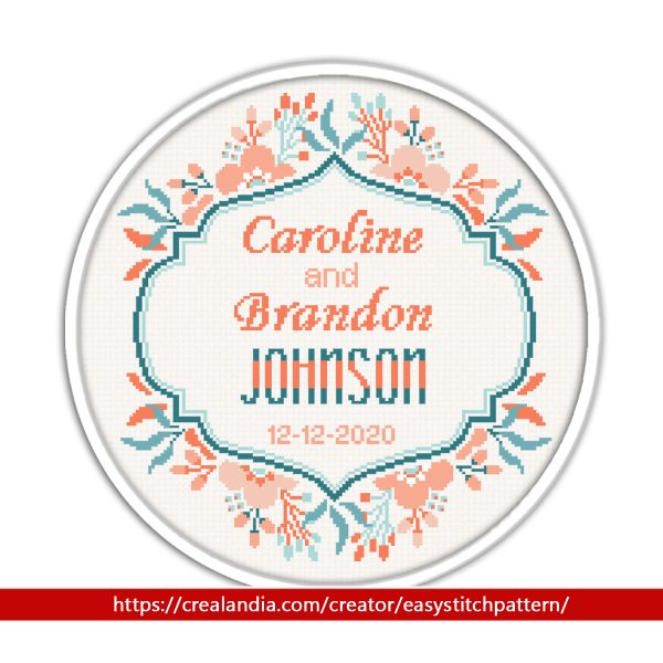 Wedding cross stitch pattern. customizable