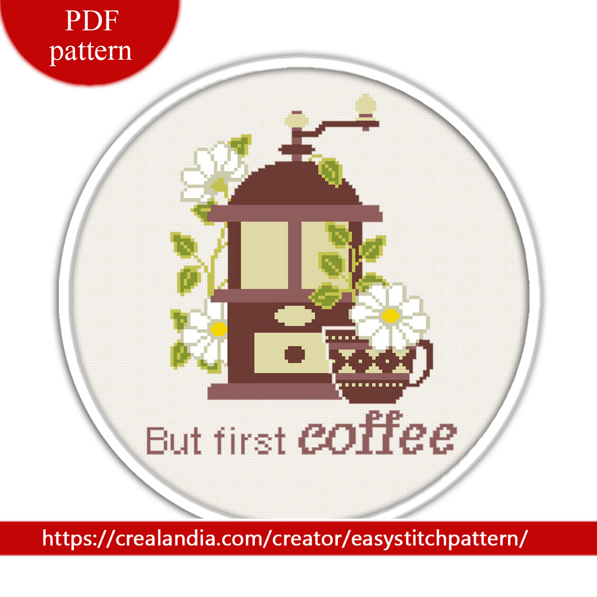 Coffee Quote Cross Stitch Pattern Download PDF Coffee Sampler 