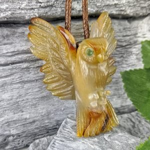 Owl carnelian pendant