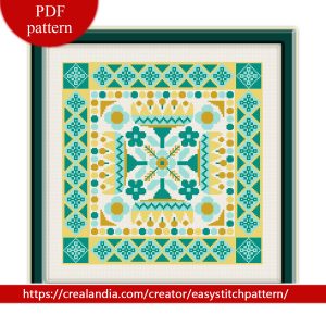 Ornament cross stitch pattern. Folk cross stitch. P1687
