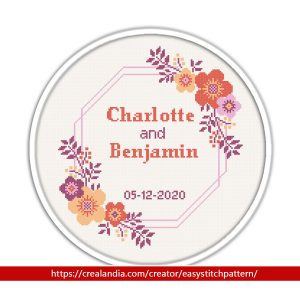 Wedding announcement cross stitch
