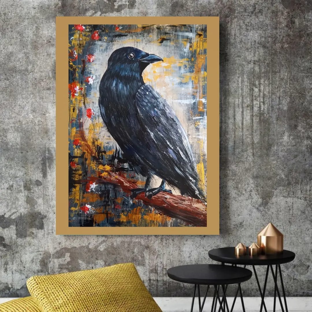 Original Acrylic Painting on Canvas Hard Board, Canvas Brid Art, Modern  Home Decor Art, Gallery Wall Art 