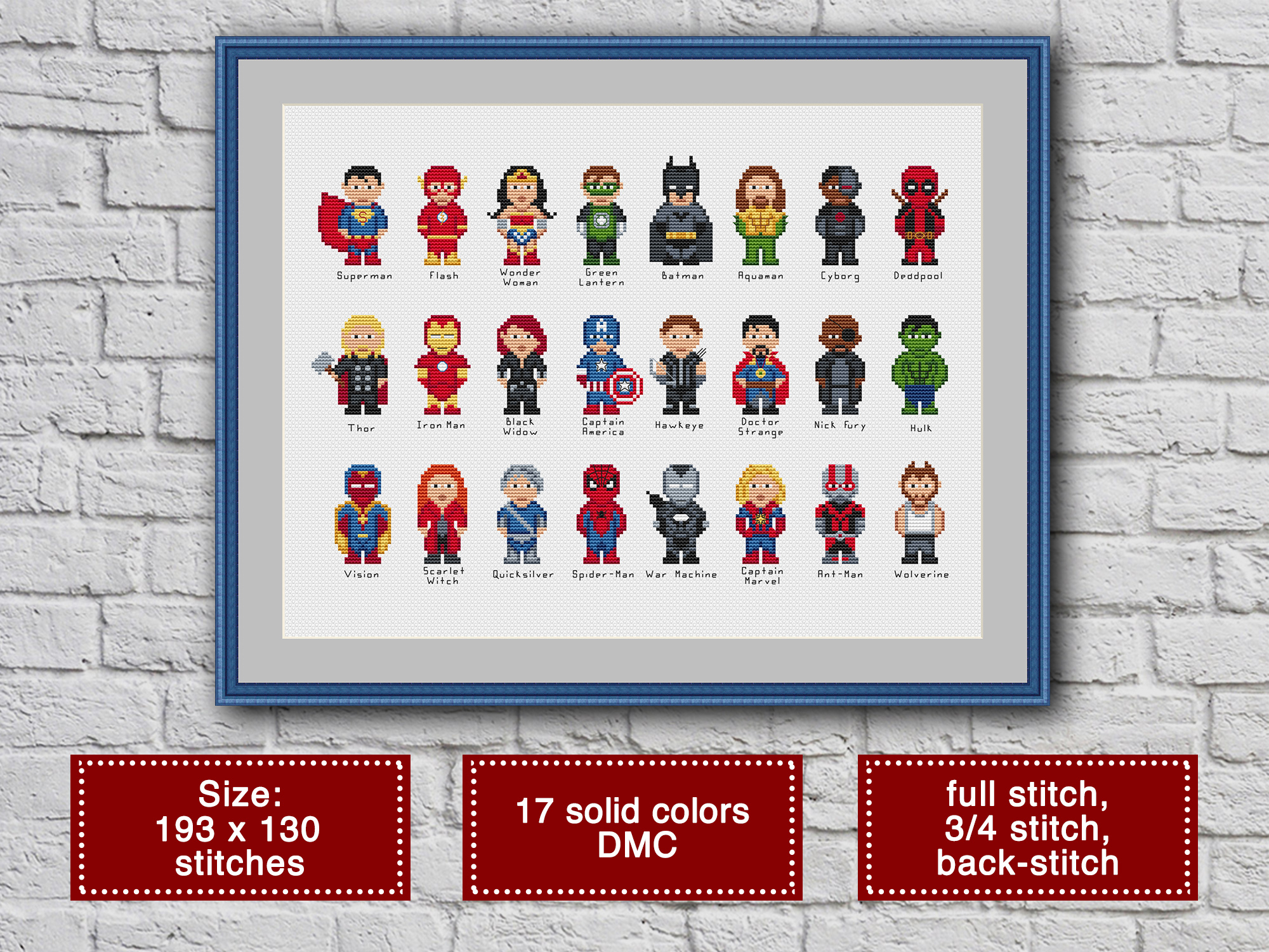 Superheroes cross stitch pattern pdf, Marvel cross stitch pattern 3 Superheroes cross stitch pattern pdf, Marvel cross stitch pattern - Image 3