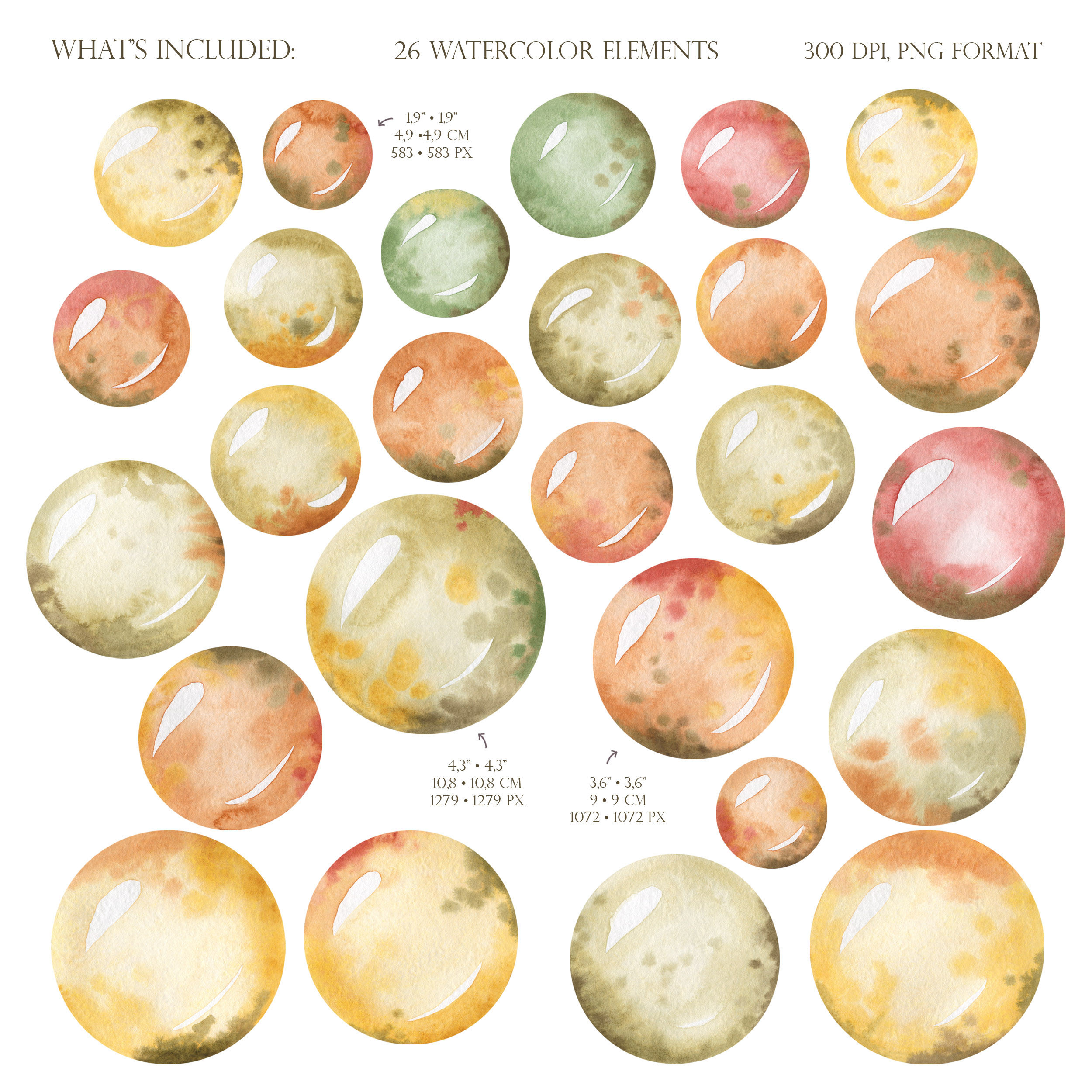 Watercolor yellow bubbles clipart. Cute bubble gum, soap bubbles 2 Watercolor yellow bubbles clipart. Cute bubble gum, soap bubbles - Image 2