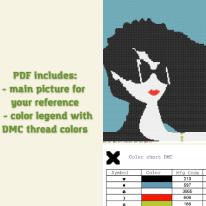 Pop Art cross stitch Cute cross stitch Contempory Modern embroidery /27/