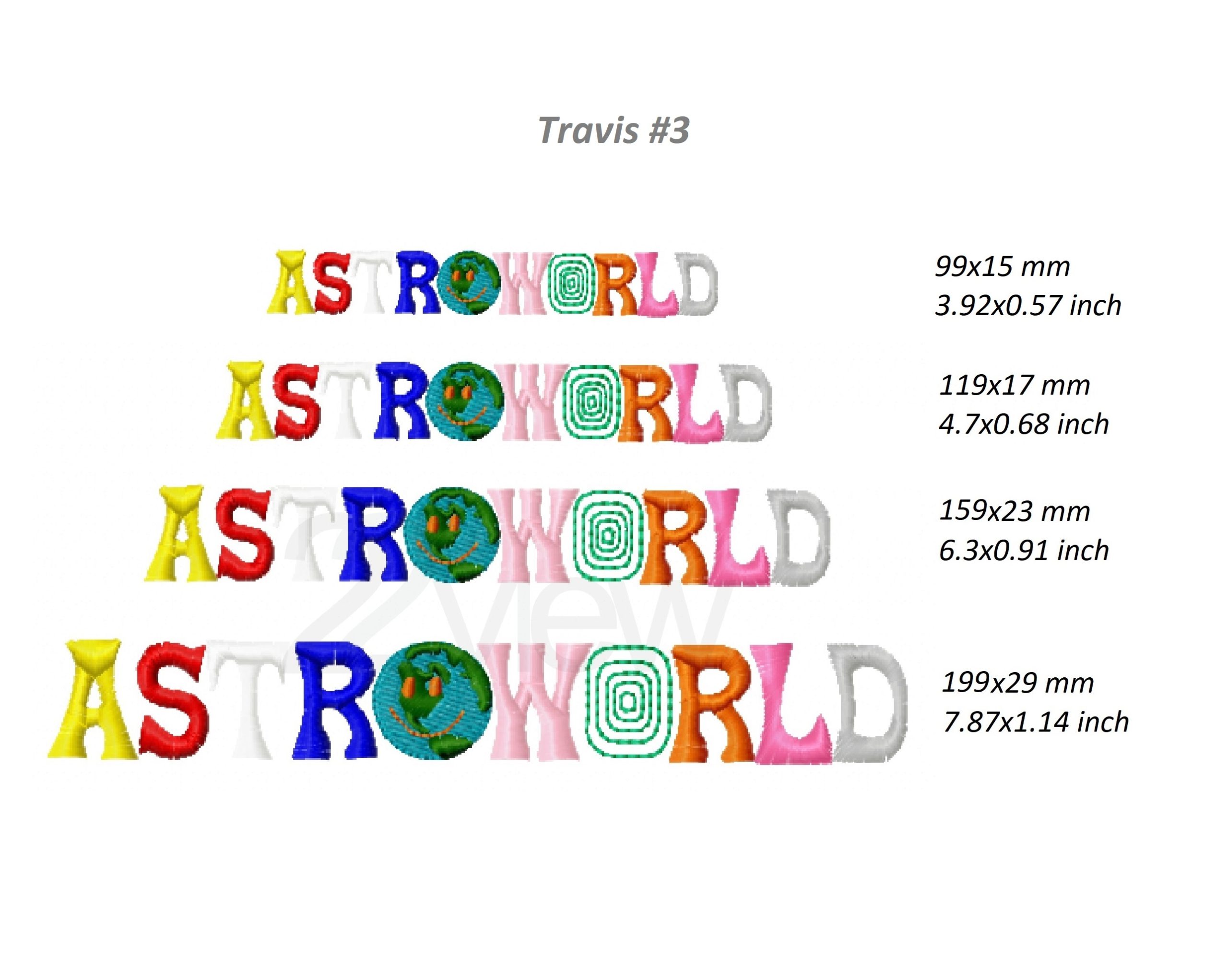 Travis Scott Embroidery Designs Pack astroworld file, 10 designs 4 Travis Scott Embroidery Designs Pack astroworld file, 10 designs - Image 4