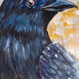 Raven acrylic painting 16*24 stylish art