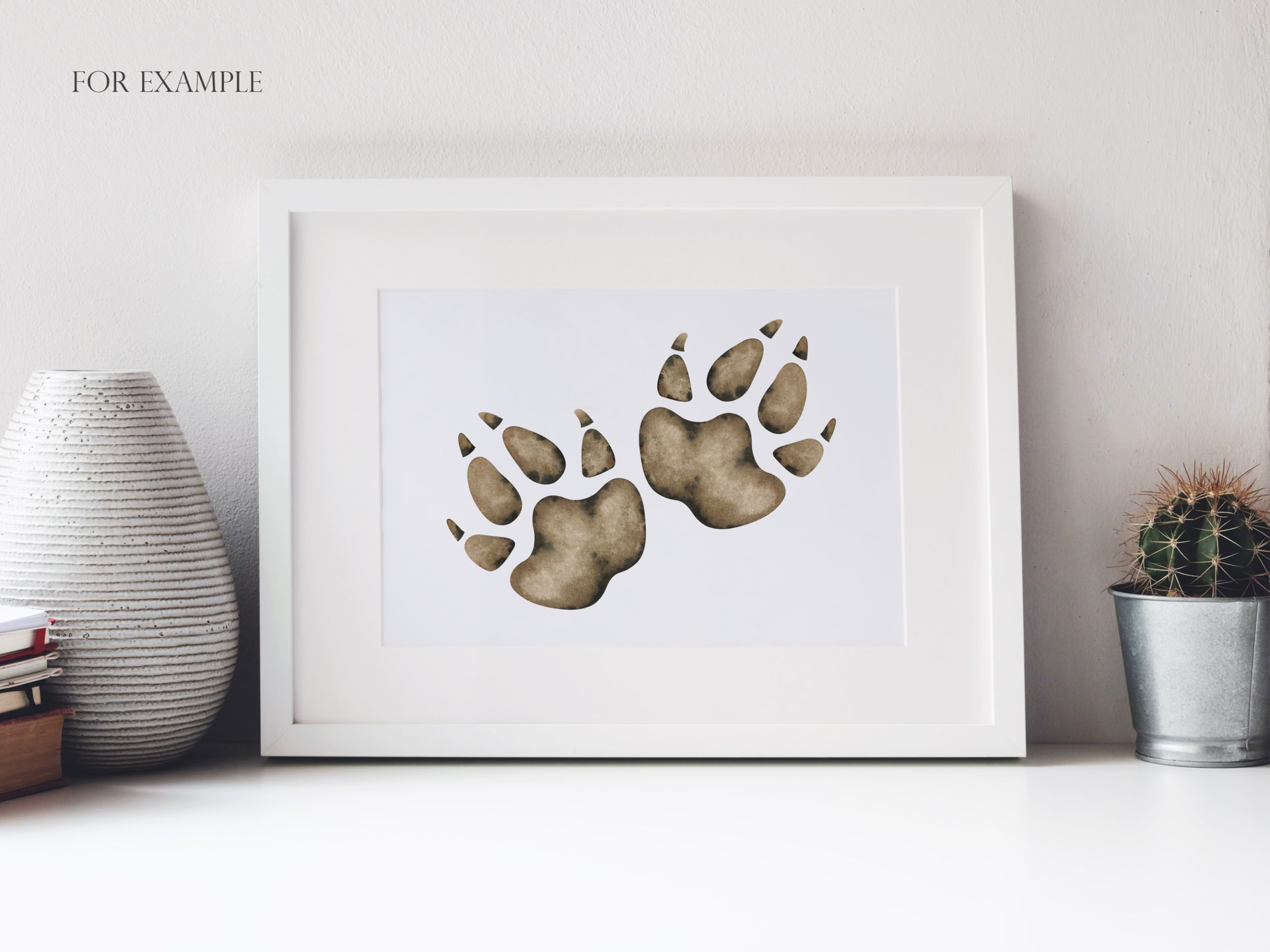 Watercolor paw print clipart. Cute dog and cat paws, wreaths 7 Watercolor paw print clipart. Cute dog and cat paws, wreaths - Image 7