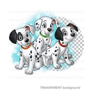 Cute Dalmatian puppies, digital illustration, sublimation