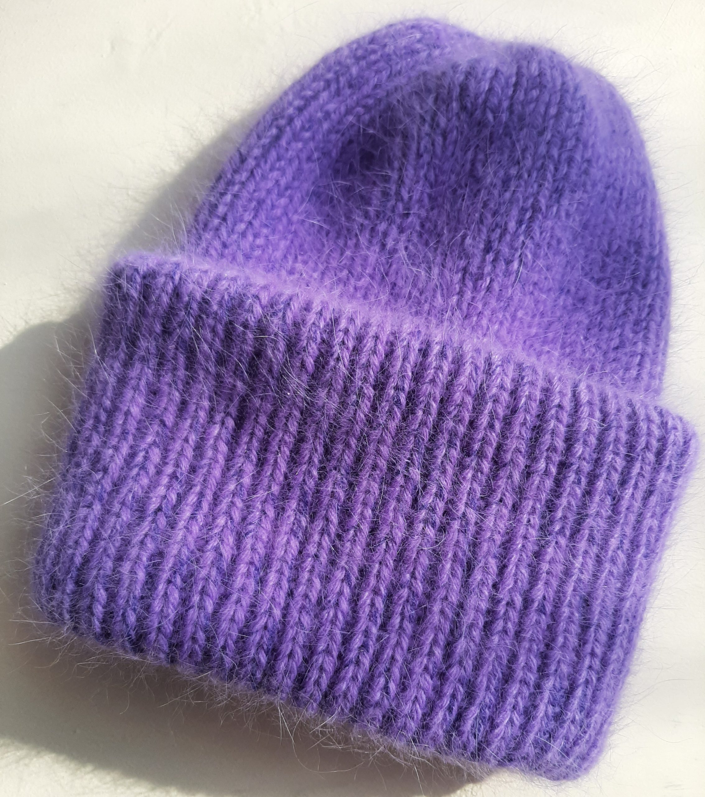 Angora hat lavender purple color 3 scaled