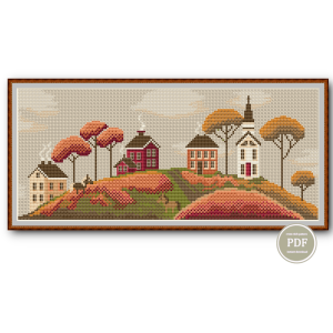 Cross Stitch Pattern Autumn Hill Village