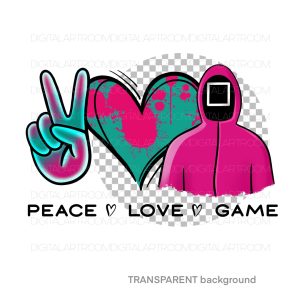 Peace / Love / Game, sublimation art print, illustration