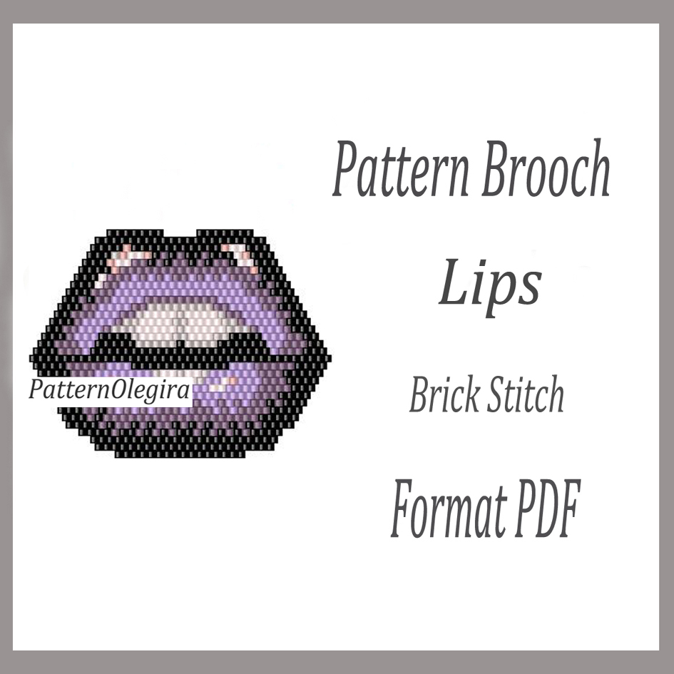 LIPS brooch bead pattern PDF file Brick stitch patterns 1 LIPS Brooch bead pattern PDF file Beading patterns Beading brooch Olegirabeadpatterns