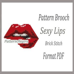 SEXY LIPS Brooch bead pattern PDF file Beading patterns Beading brooch Olegirabeadpatterns