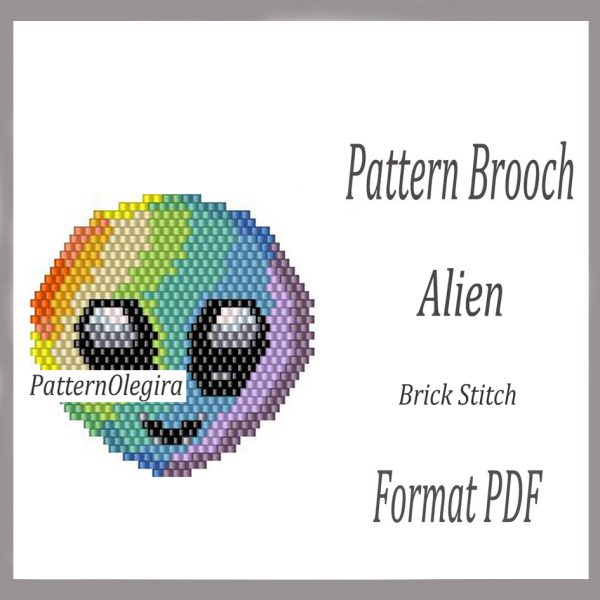ALIEN Bead brooch pattern PDF file Beading patterns Beading brooch Olegirabeadpatterns