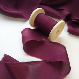 Burgundy Silk Ribbon - KrasnovaSilk