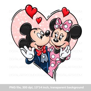 Two funny mouses, Mice in love, sublimation design