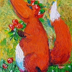 Triptych children’s room 4*6 inch fox, sheep, chicken