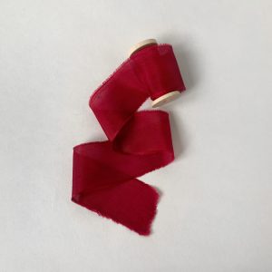 Deep Red Silk Ribbon - KrasnovaSilk