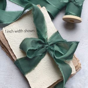 Forest Green Silk Ribbon - KrasnovaSilk