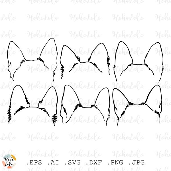 German Shepherd Ears Svg Dog Silhouette