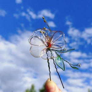 Hair pin with handmade flower from FelisFantasyArt Free shipping!