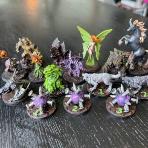 A set of creatures for “Aester the Summoner” from the board game Gloomhaven Not Painted