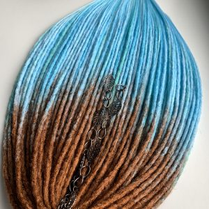 Ginger dreads blue, ombre dreadlocks extensions