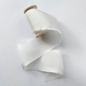 Light Ivory Silk Ribbon - KrasnovaSilk