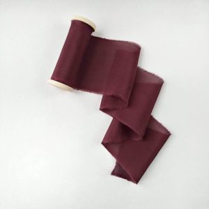 Maroon Silk Ribbon - KrasnovaSilk