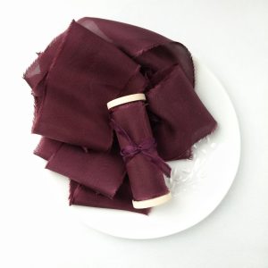 Maroon Silk Ribbon - KrasnovaSilk