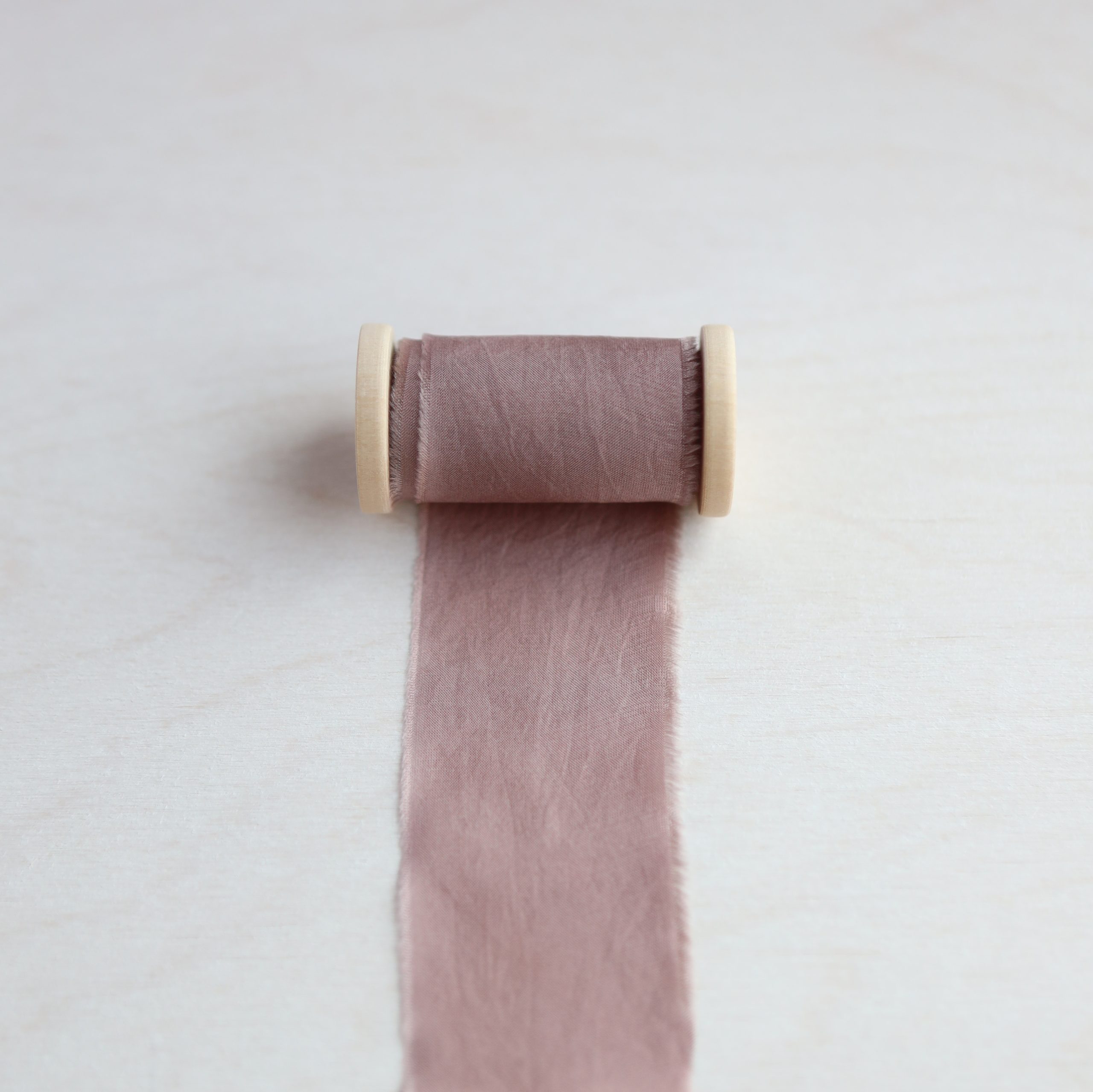 Mauve Hand Dyed Silk Ribbon - KrasnovaSilk