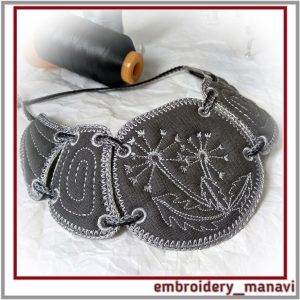 In the hoop Embroidery design Boho style necklace Dandelion.